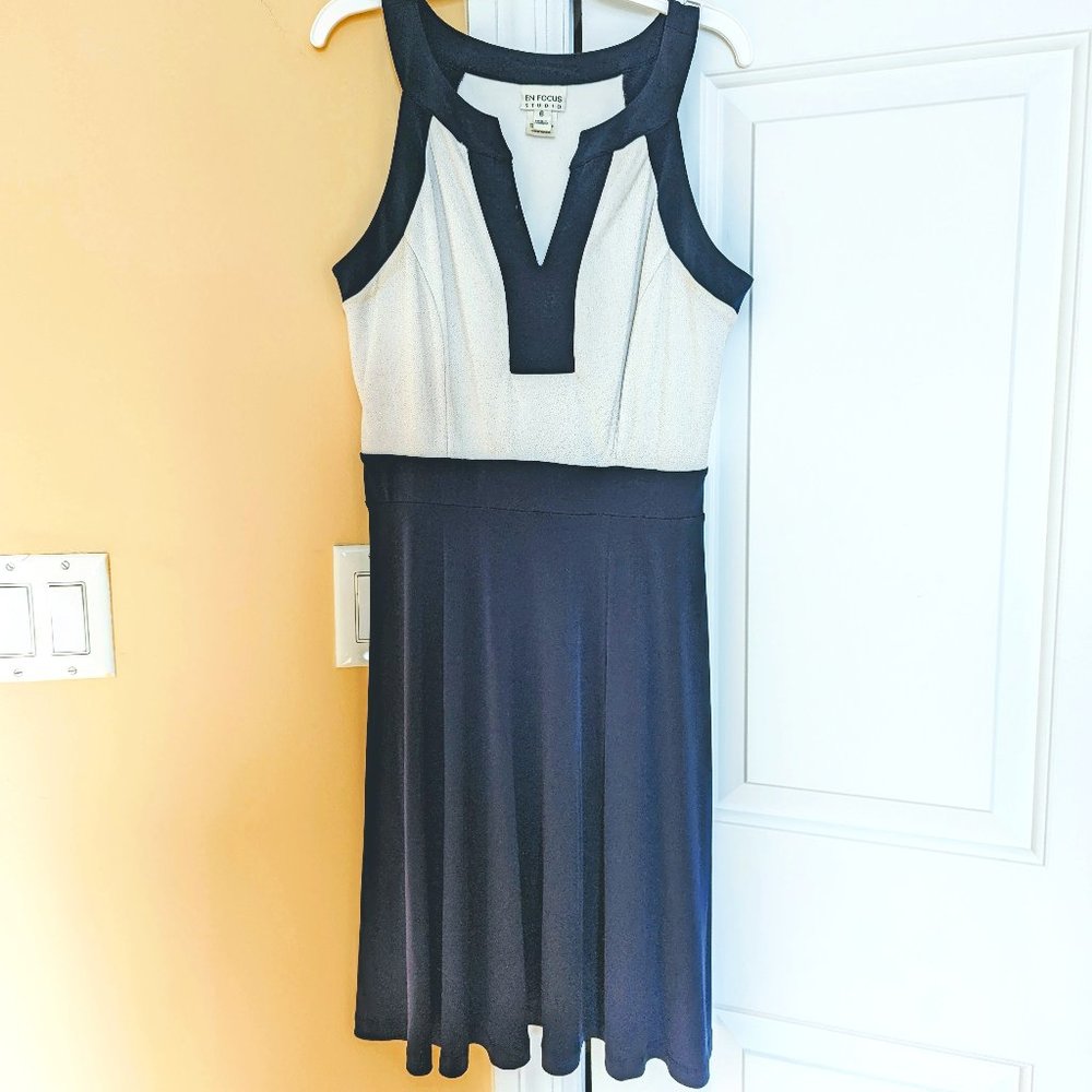 Enfocus Studio black and white sleeveless dress